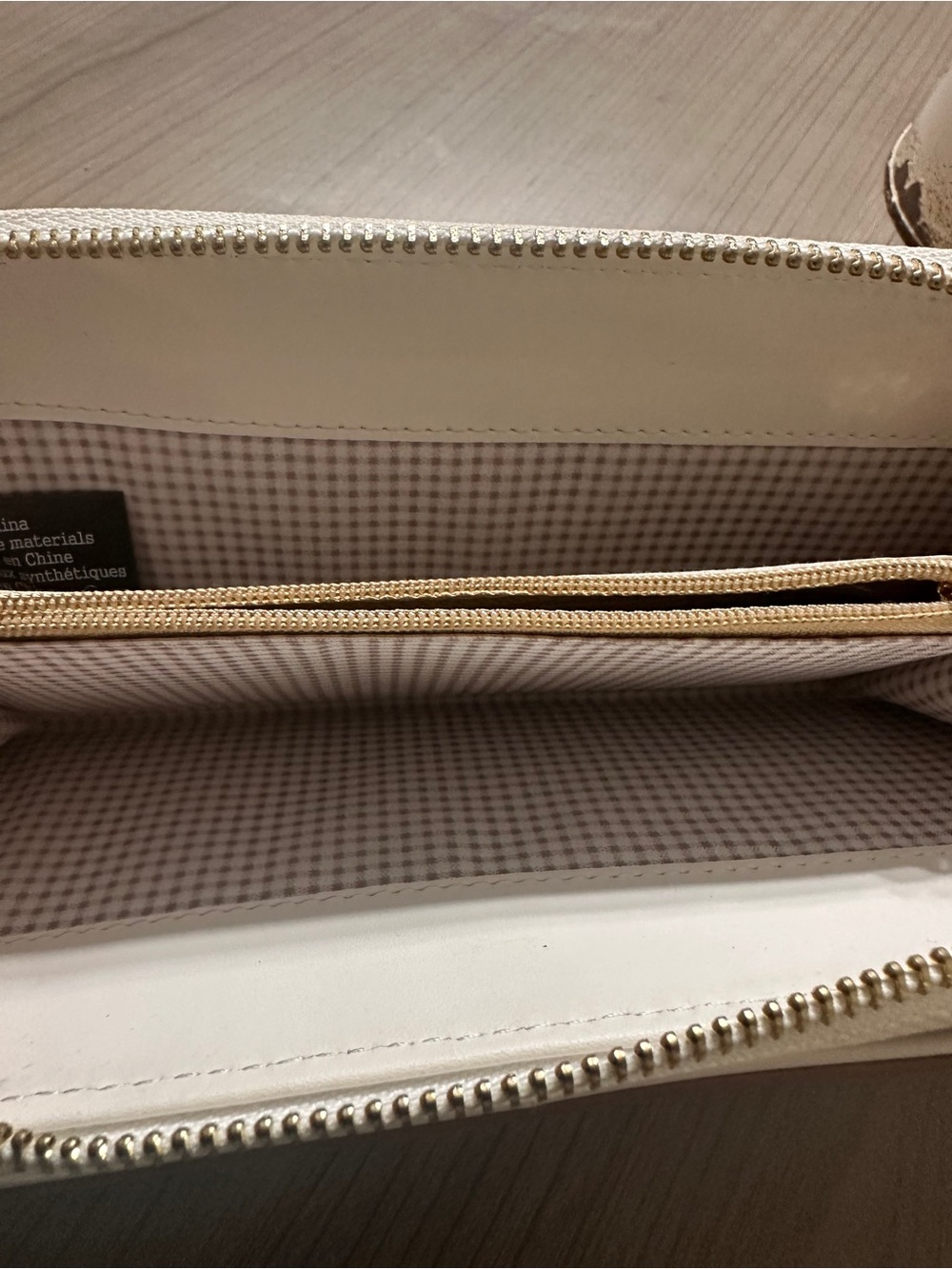 Nanette Lepore Cream Zip Wallet with Gold Logo - Picture 9 of 10